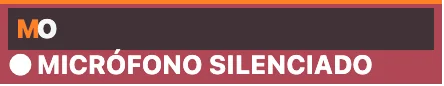 Micrófono silenciado con datos de ejemplo