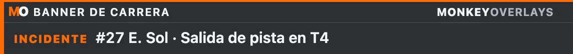 Banner de carrera con datos de ejemplo
