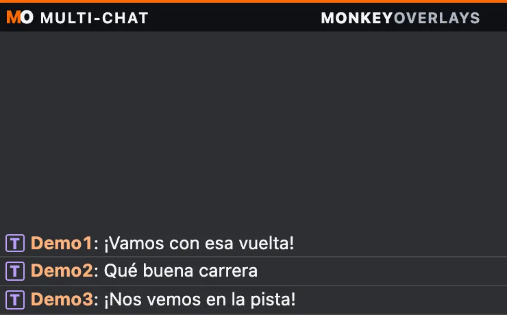 Multi-chat con datos de ejemplo