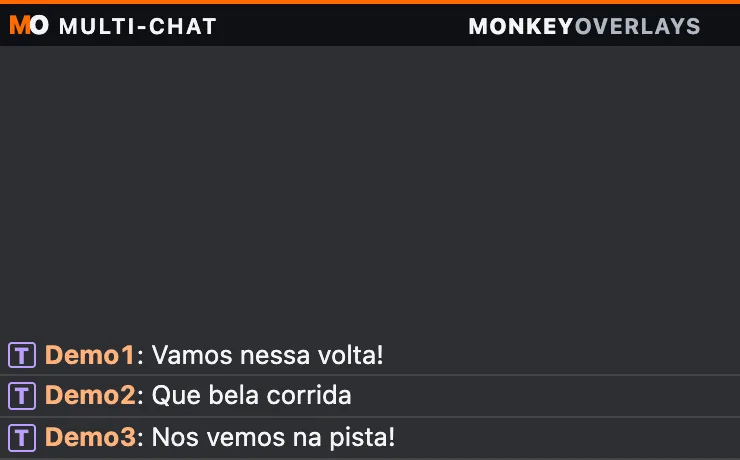 Multi-chat com dados de exemplo